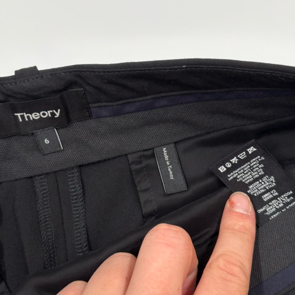 Theory Women's‎ 6 Wool Black Straight Leg Dress Pants - Picture 2 of 5